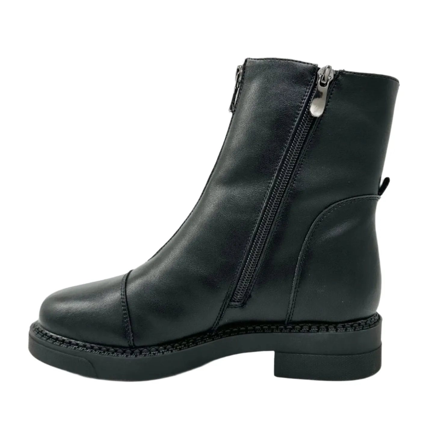 BONAVI 1W27-23 Zip Up Stone Ankle Boots