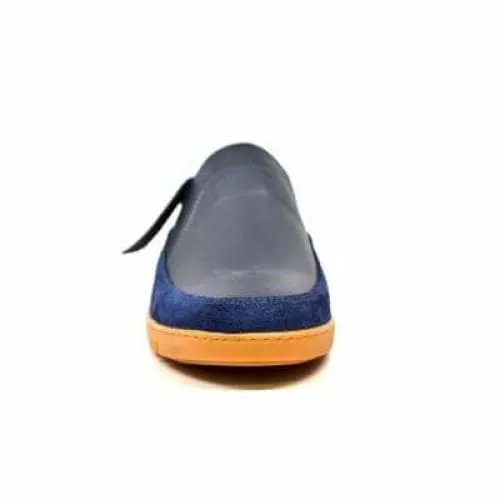 British Walkers Norwich Bally Style Men's Navy Blue Suede and Leather Slip Ons