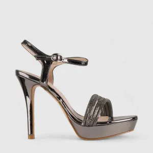 Bulbul Dress Evening High Heel Sandals Pewter HAR004