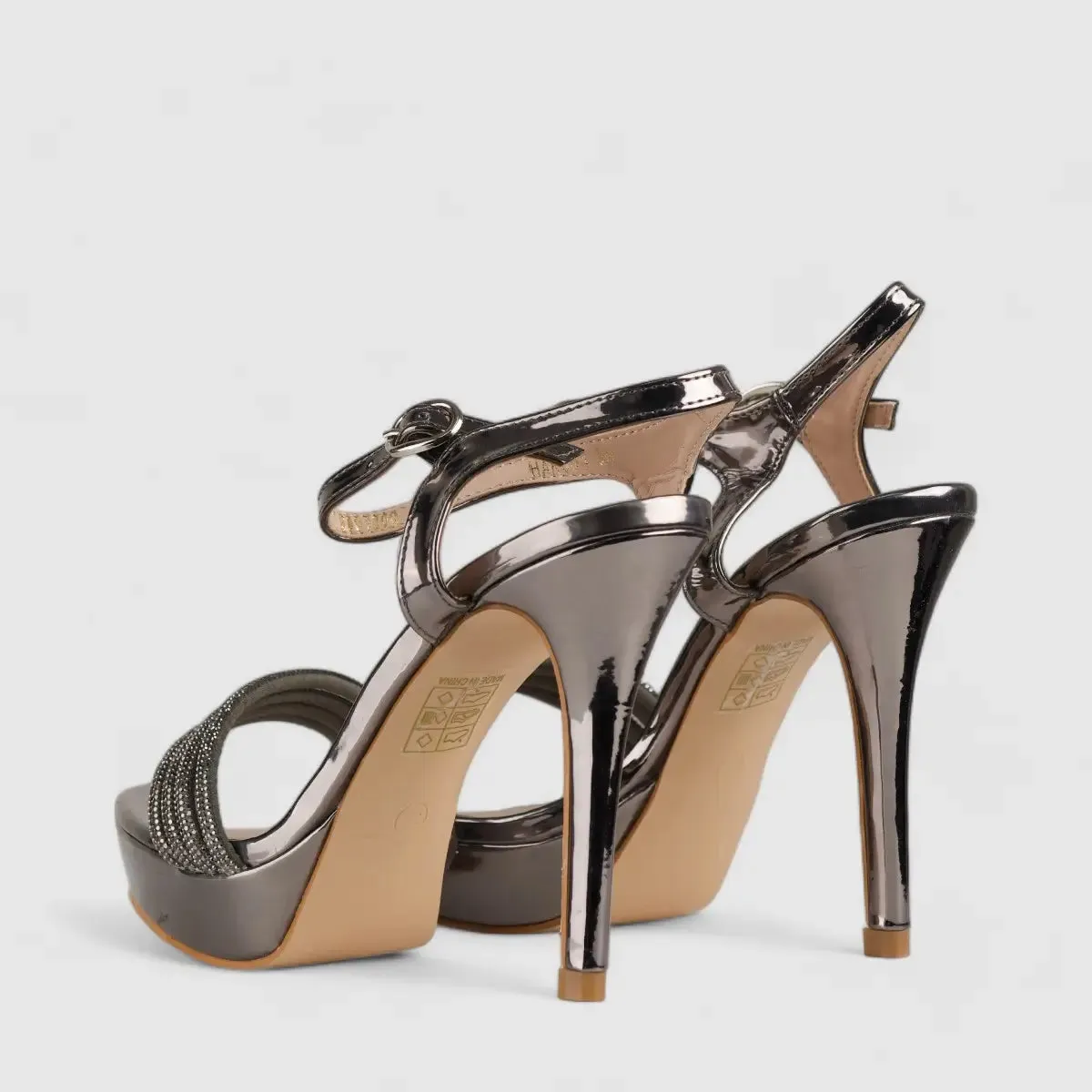 Bulbul Dress Evening High Heel Sandals Pewter HAR004