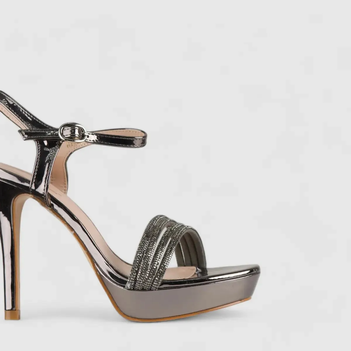 Bulbul Dress Evening High Heel Sandals Pewter HAR004