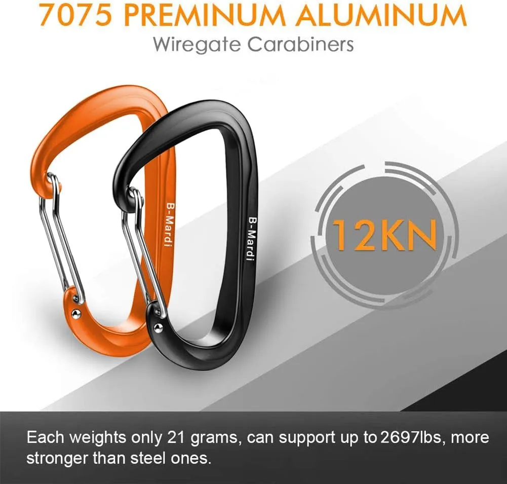 Carabiner Clips Heavy Duty 12Kn (2697 Lbs)