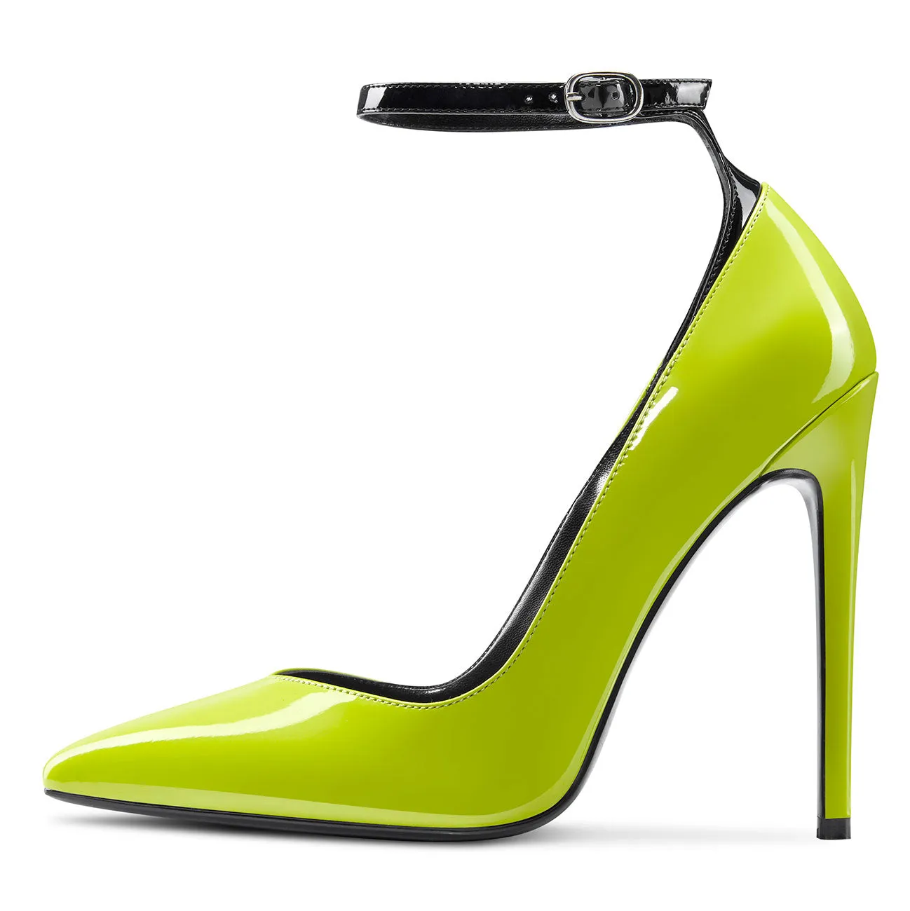 CASTAMERE Womens Sexy Ankle Strap High Heels Pumps Elegant Pointy Toe Stilettos 12CM Heel Shoes