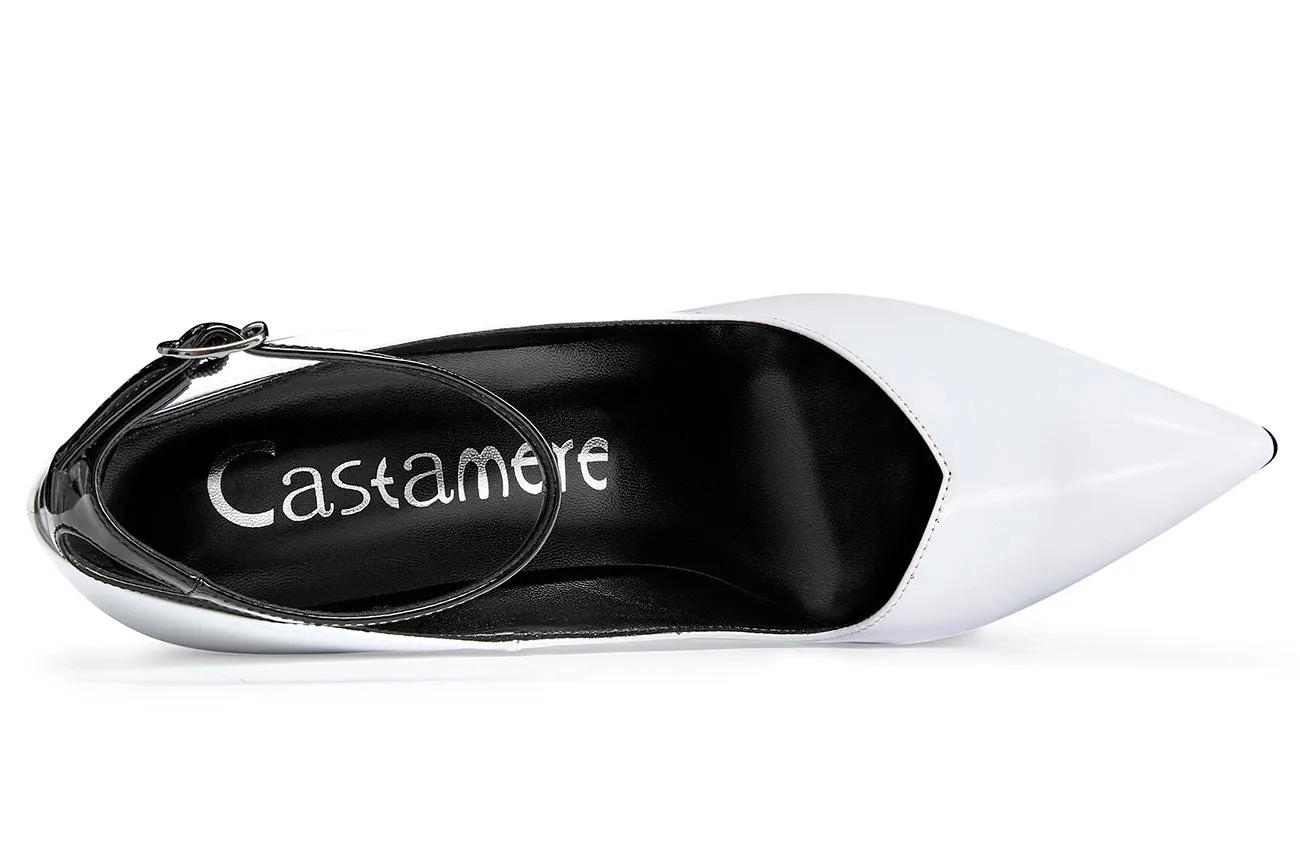 CASTAMERE Womens Sexy Ankle Strap High Heels Pumps Elegant Pointy Toe Stilettos 12CM Heel Shoes