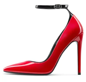 CASTAMERE Womens Sexy Ankle Strap High Heels Pumps Elegant Pointy Toe Stilettos 12CM Heel Shoes