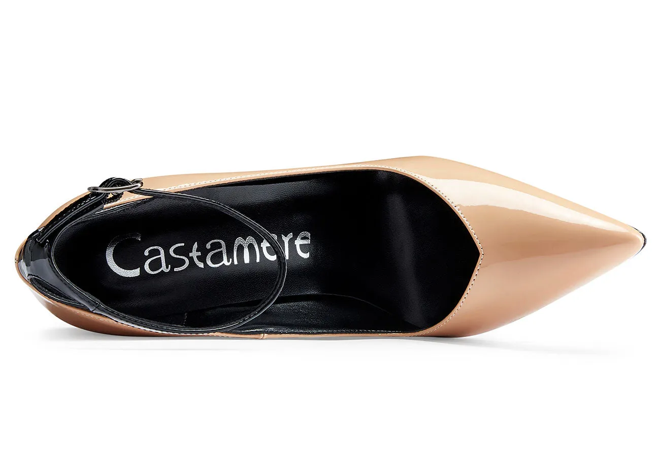 CASTAMERE Womens Sexy Ankle Strap High Heels Pumps Elegant Pointy Toe Stilettos 12CM Heel Shoes