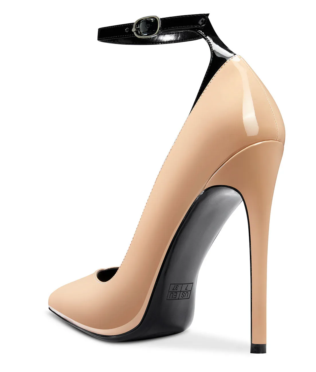 CASTAMERE Womens Sexy Ankle Strap High Heels Pumps Elegant Pointy Toe Stilettos 12CM Heel Shoes