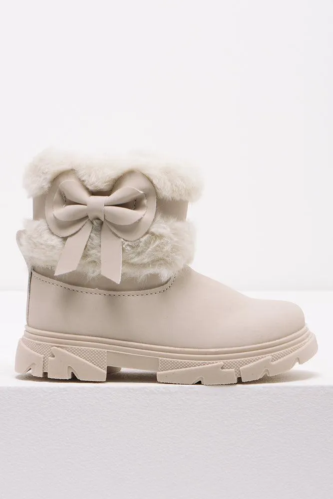 Chunky Fur Boot Cream