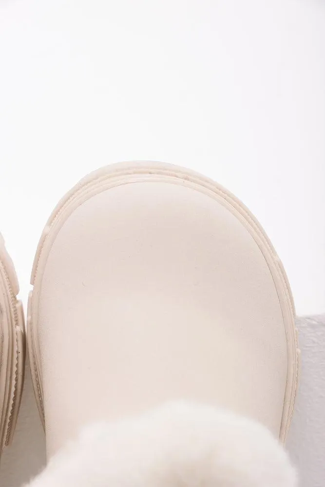 Chunky Fur Boot Cream