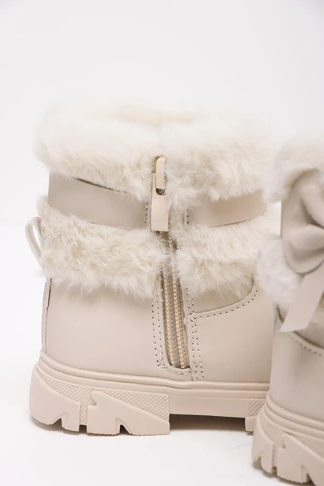 Chunky Fur Boot Cream