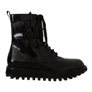 Dolce & Gabbana Elegant Black Leather Ankle Boots