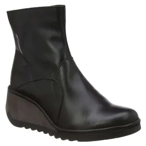 Fly London Nest056Fly Leather Women's Zip Up Wedge Heel Ankle Boots