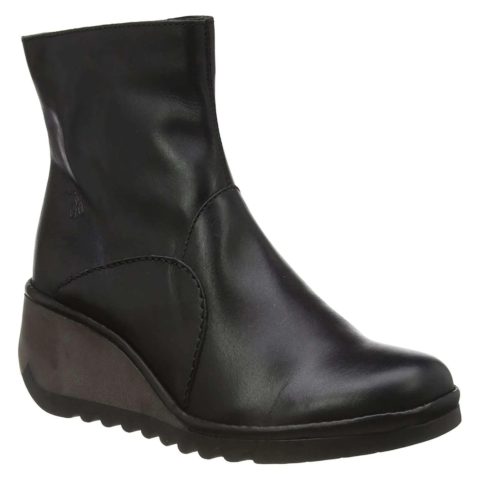 Fly London Nest056Fly Leather Women's Zip Up Wedge Heel Ankle Boots