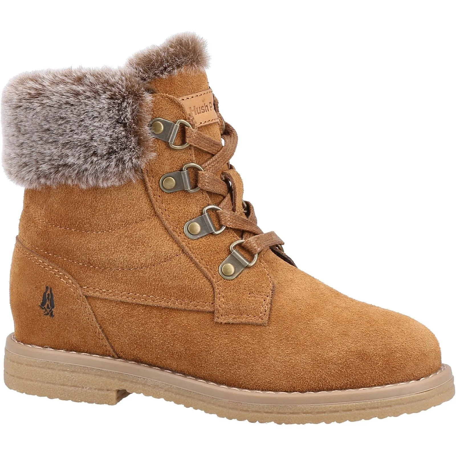 Hush Puppies Girls Florence Suede Boots - Tan