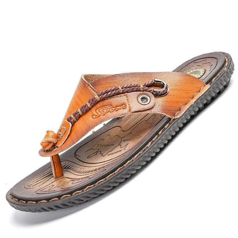 Men's flat flip flops fashion beach sandals
