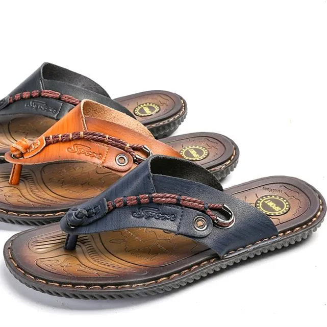 Men's flat flip flops fashion beach sandals