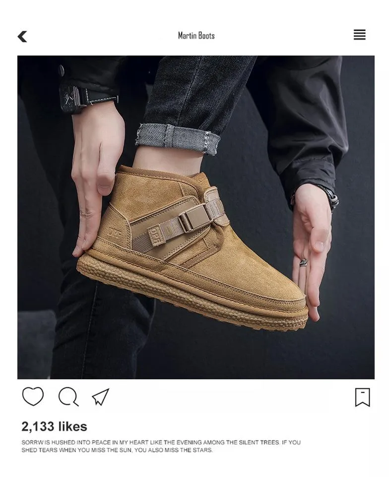 Men's Winter Wool Warm Snow Boots