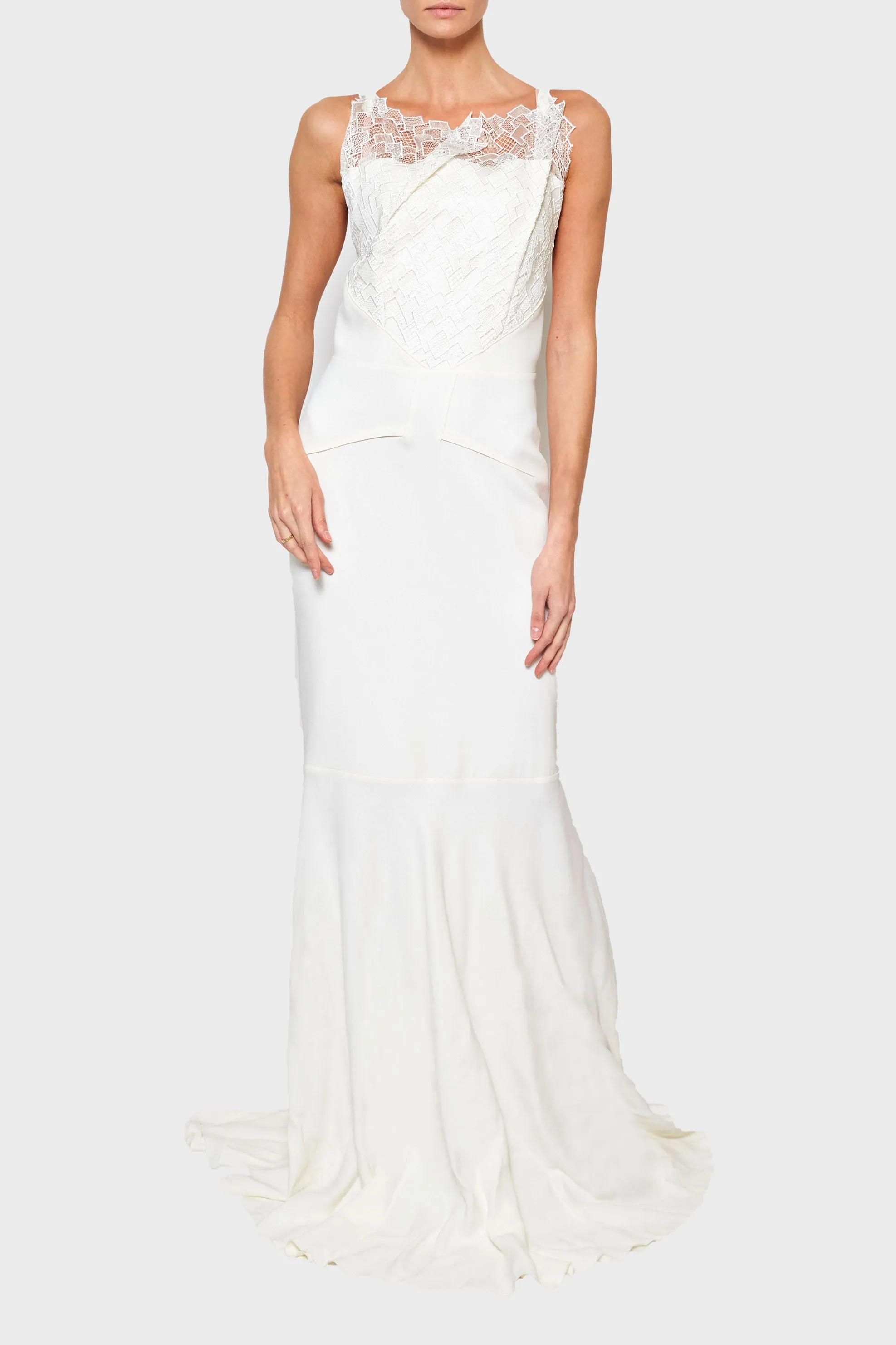 Mirah Geometric Overlay Dress