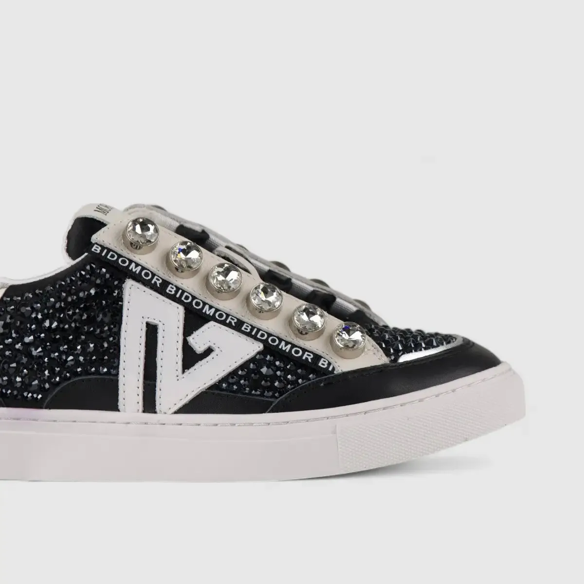 Morbido Ladies Leather Statement Sneakers Black BIL010