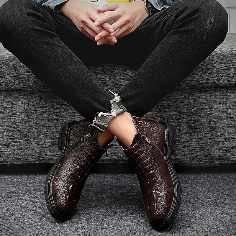 Ostranuxe Executive Leather Ankle Boots