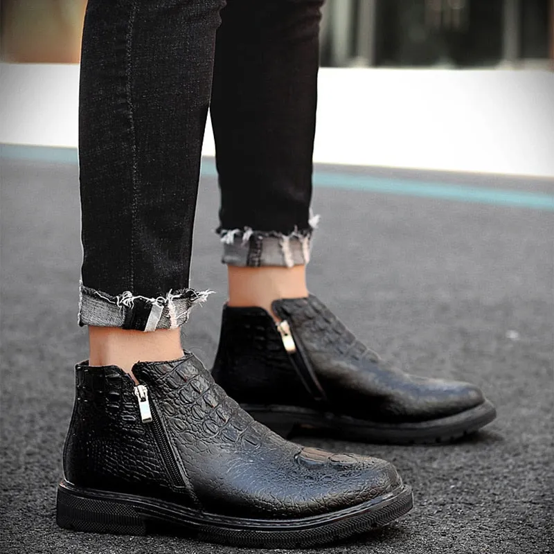 Ostranuxe Executive Leather Ankle Boots