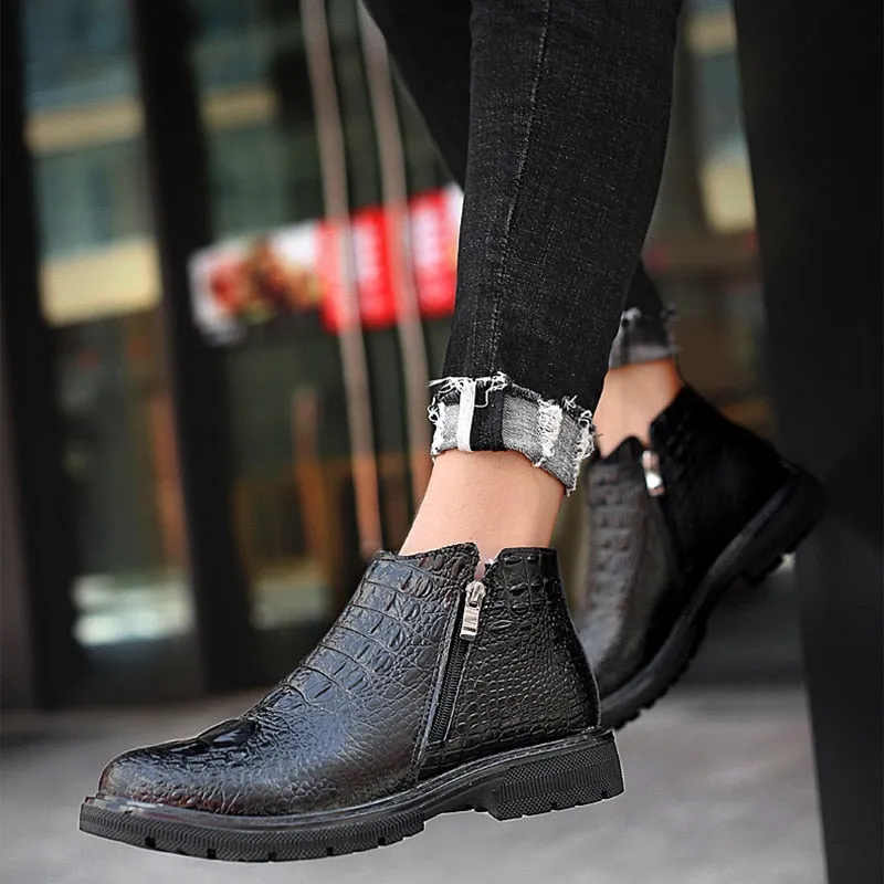 Ostranuxe Executive Leather Ankle Boots