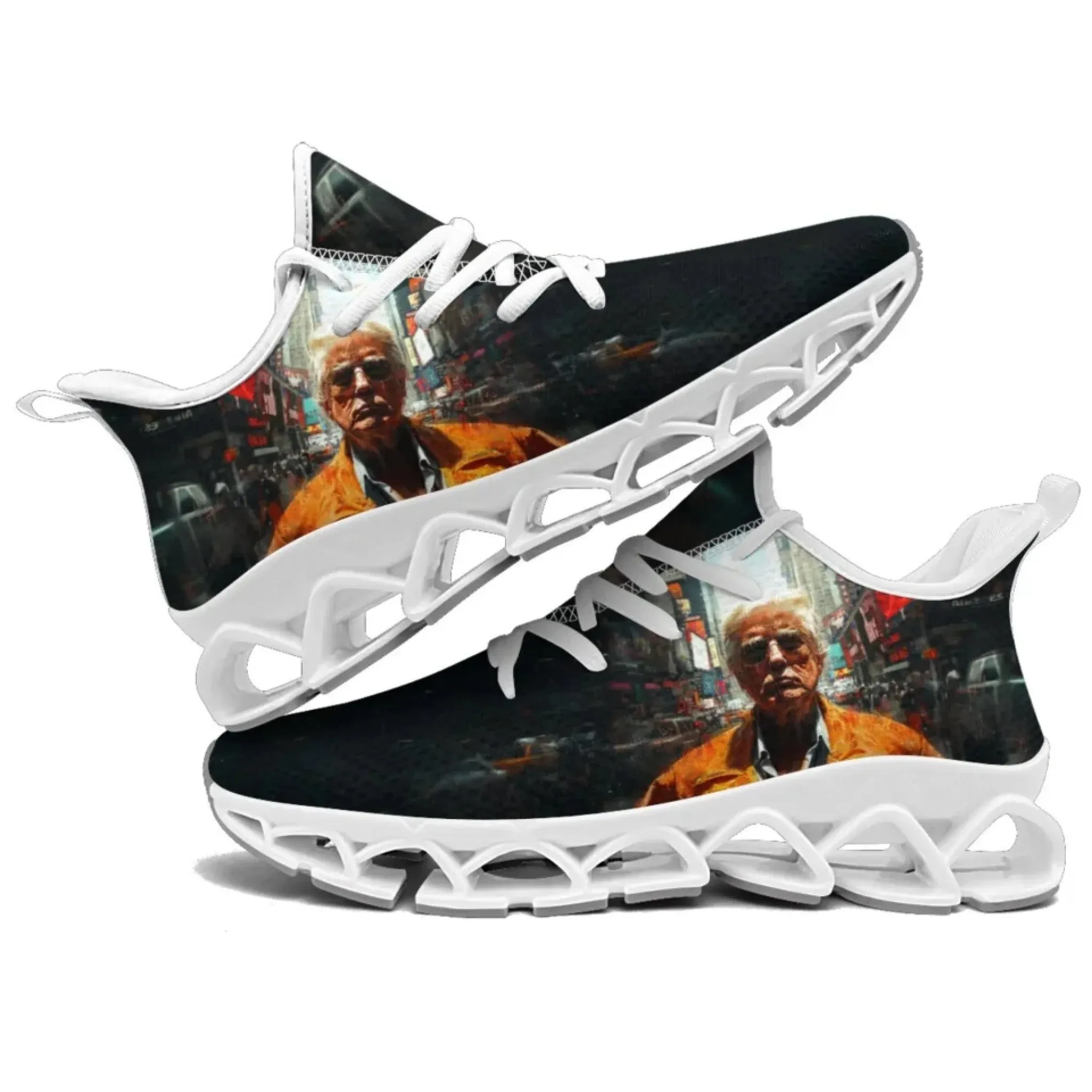 Personalized Trump Sneakers, Custom Lace-Up Pride Shoes, Patriotic Unisex Walking Shoes