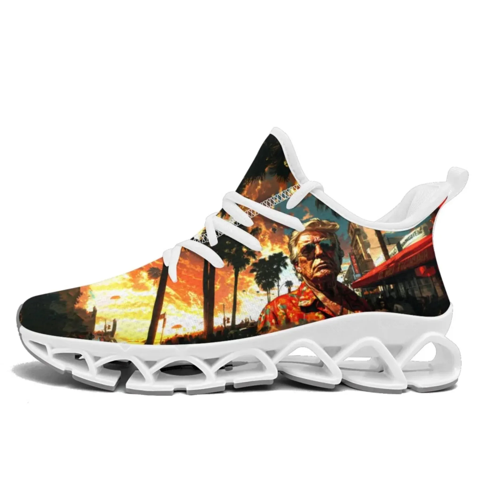 Personalized Trump Sneakers, Custom Lace-Up Pride Shoes, Patriotic Unisex Walking Shoes