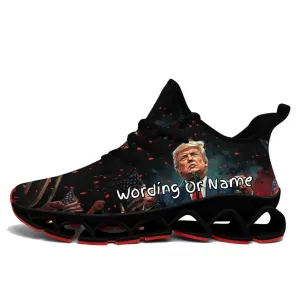 Personalized Trump Sneakers, Custom Lace-Up Pride Shoes, Patriotic Unisex Walking Shoes