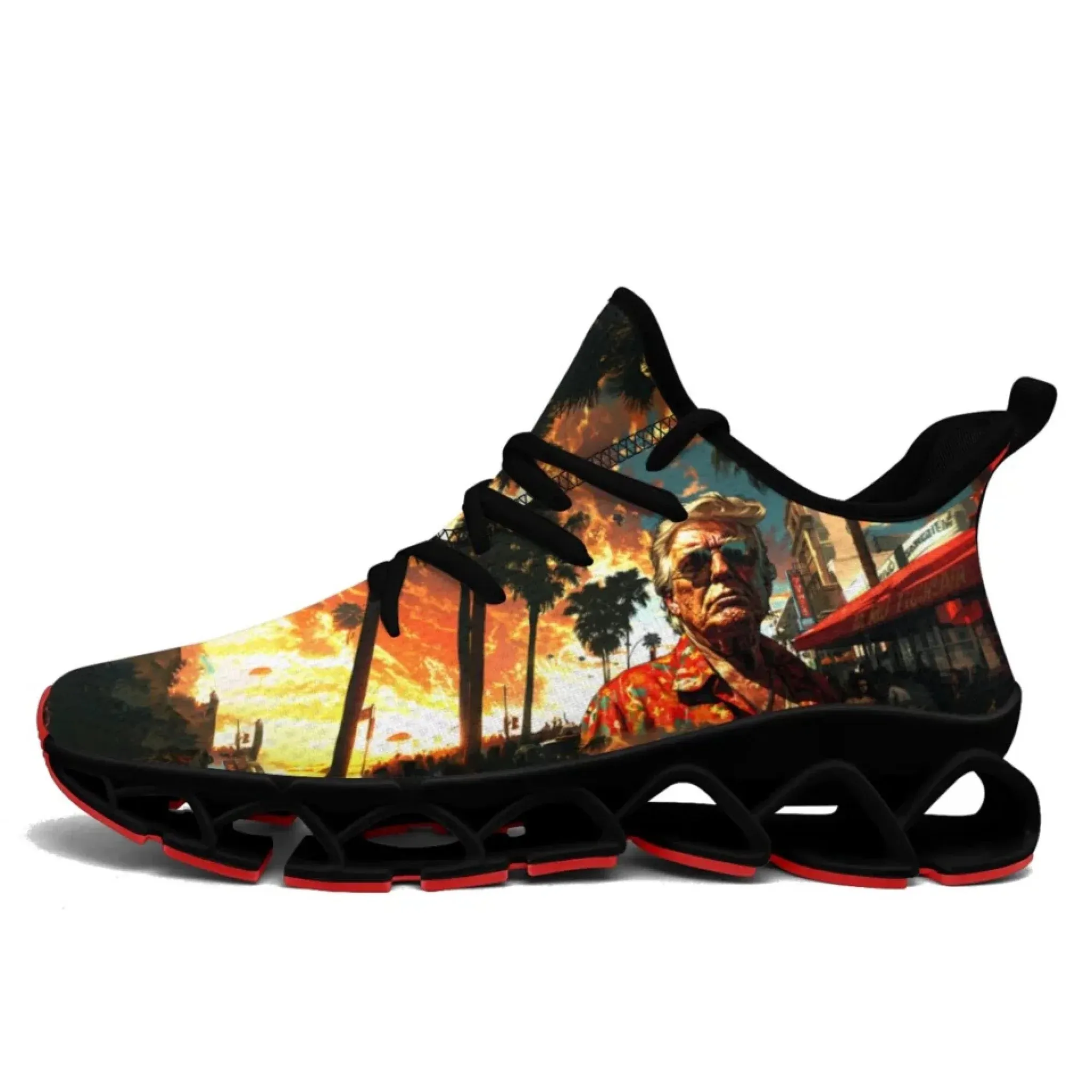 Personalized Trump Sneakers, Custom Lace-Up Pride Shoes, Patriotic Unisex Walking Shoes