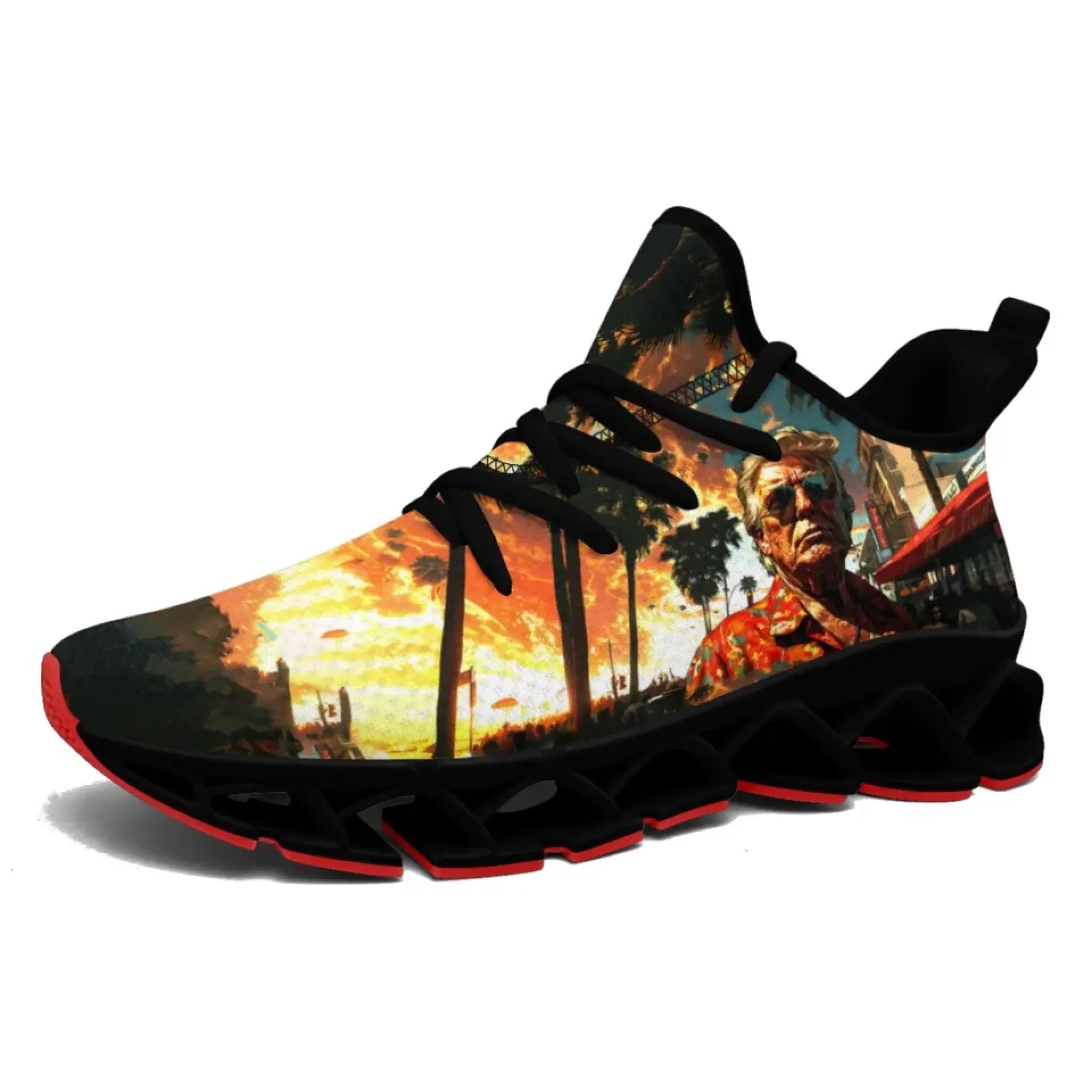 Personalized Trump Sneakers, Custom Lace-Up Pride Shoes, Patriotic Unisex Walking Shoes
