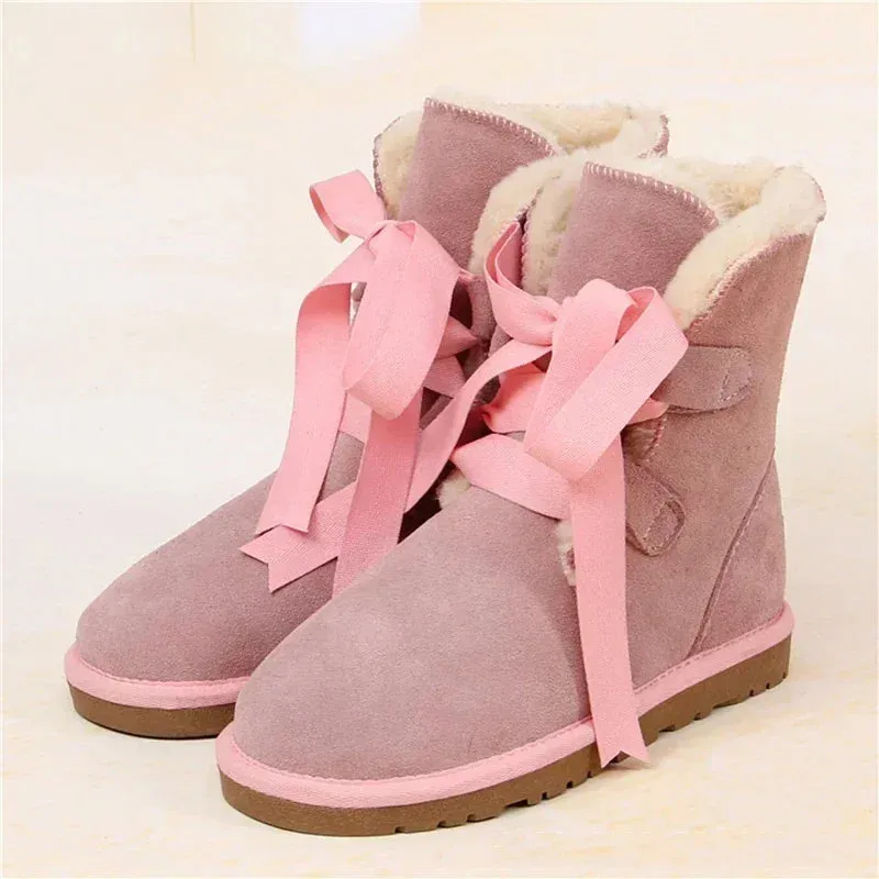 Plush Leather Non-slip Warm Winter Boots