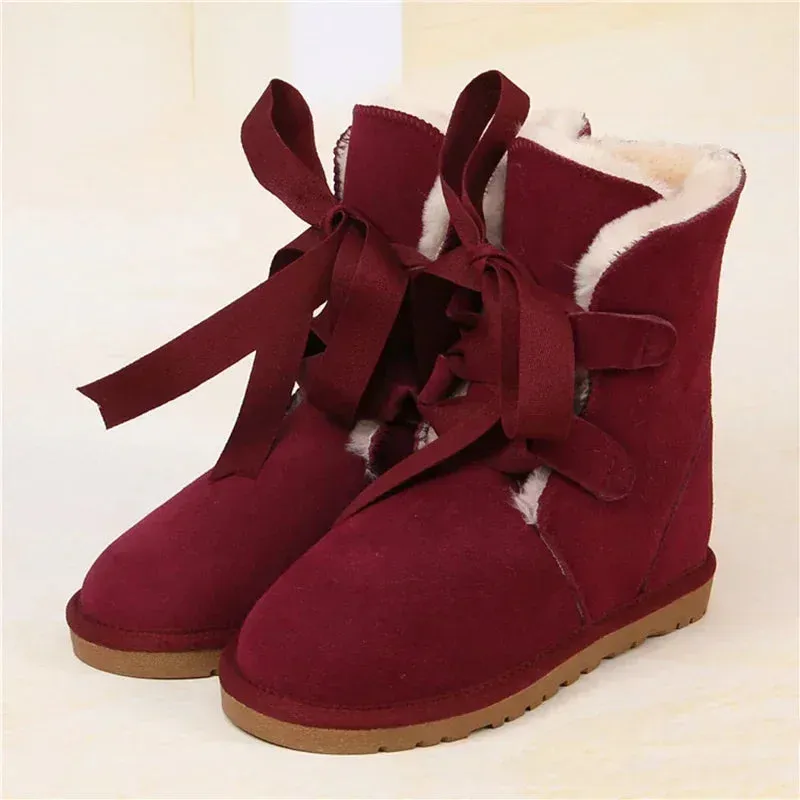 Plush Leather Non-slip Warm Winter Boots