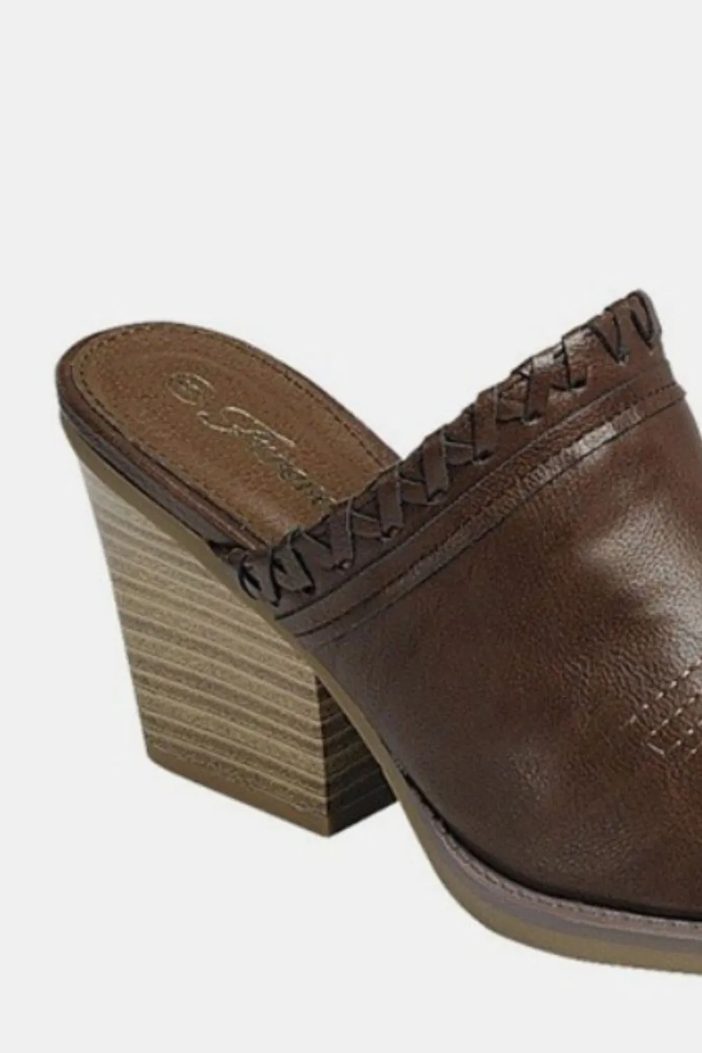 Pointy Toe Slip On Chunky Mules