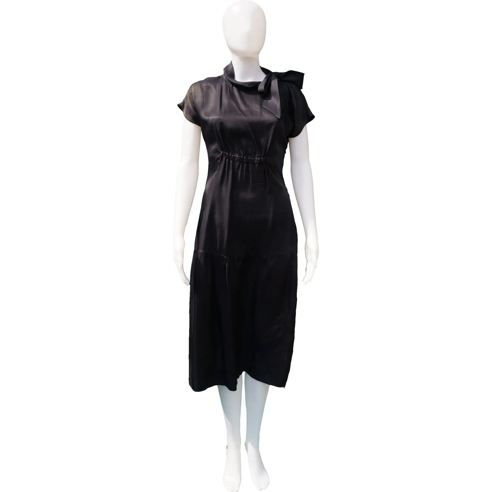 PRADA SILK WITH TIE NECK DRESS