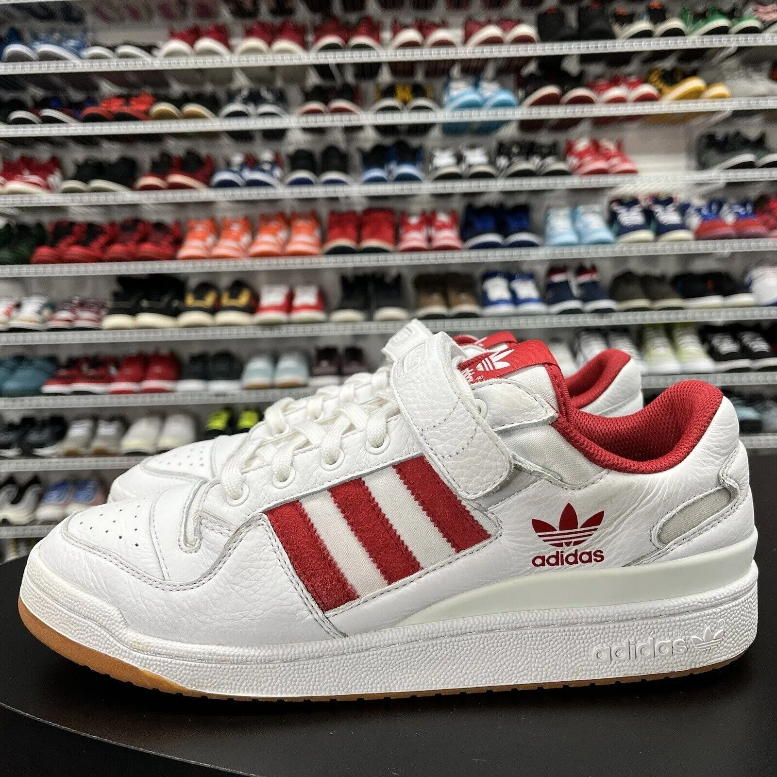 Rare 2018 Adidas Forum Low White Power-Red Gum B37769 Men's Size 11.5