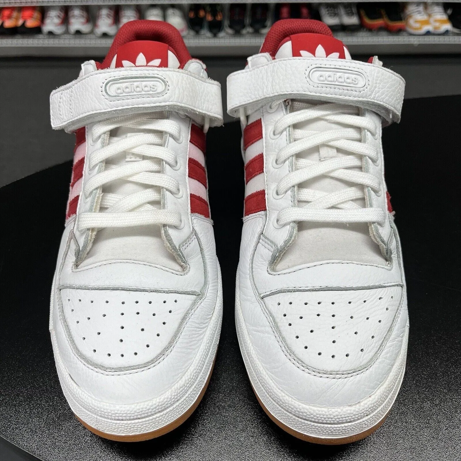 Rare 2018 Adidas Forum Low White Power-Red Gum B37769 Men's Size 11.5