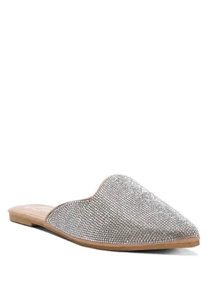 Rhinestone Embellished Mules