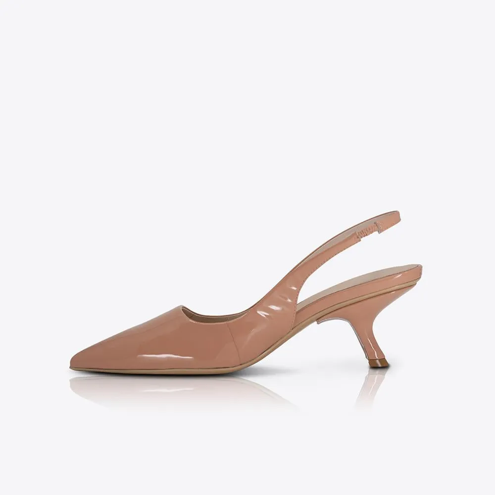 Sandra Heel Patent Peach
