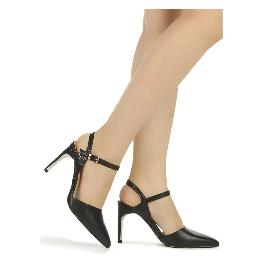 Sha Ankle Strap Slingback Stiletto Heel Sandals