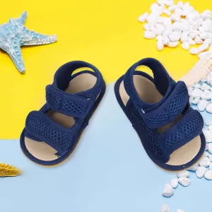 Solid Hookloop Comfortable Anti-skid Floater Sandals - Navy Blue