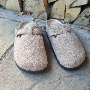 Teddy Bear Slip on Mules