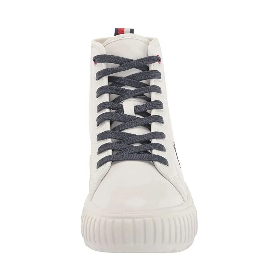 Tommy Hilfiger Lukas High Top Lace Up Platform Sneakers - WHT