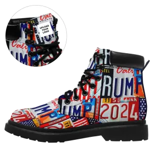 Unique Gift,Personalized Trump Boots, Custom Support with Pride Boots, Patriotic Winter Boots