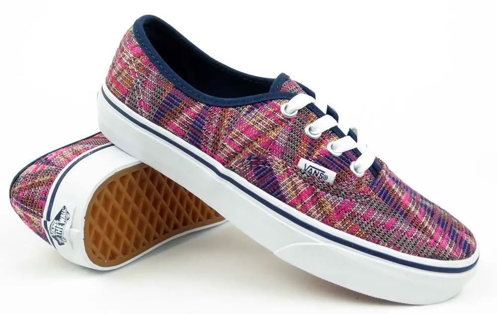 VANS Authentic Woven Chevron Pink True White Womens Size 5.5 Casual Sneakers