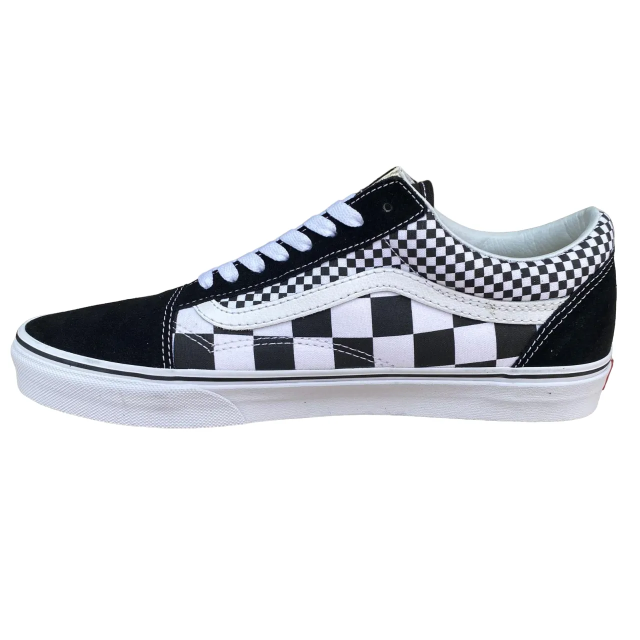 Vans scarpa sneakers da uomo Old Skool a quadri VN0A38G1Q9B nero-bianco