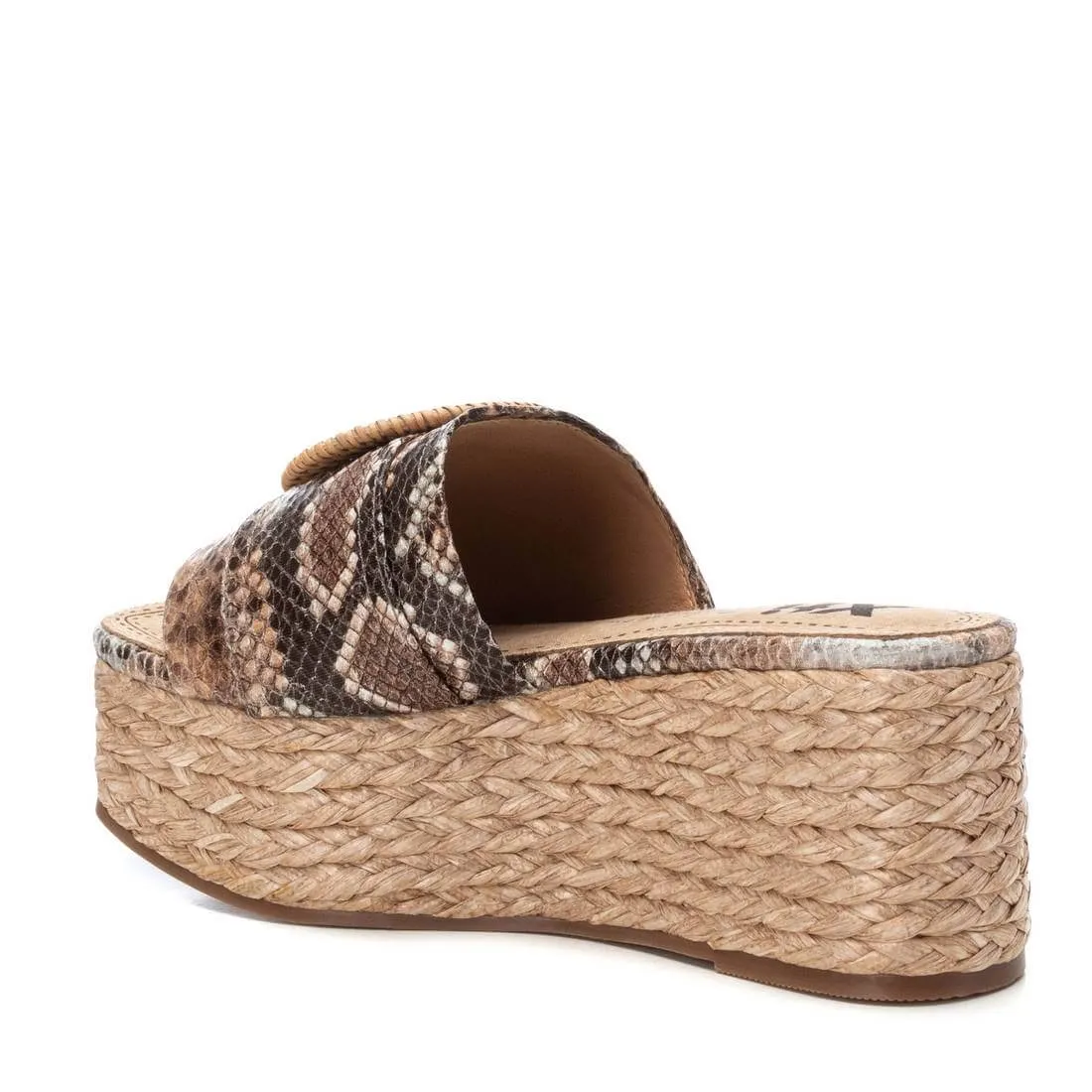 XTI Natural Slip On Flatform Mules