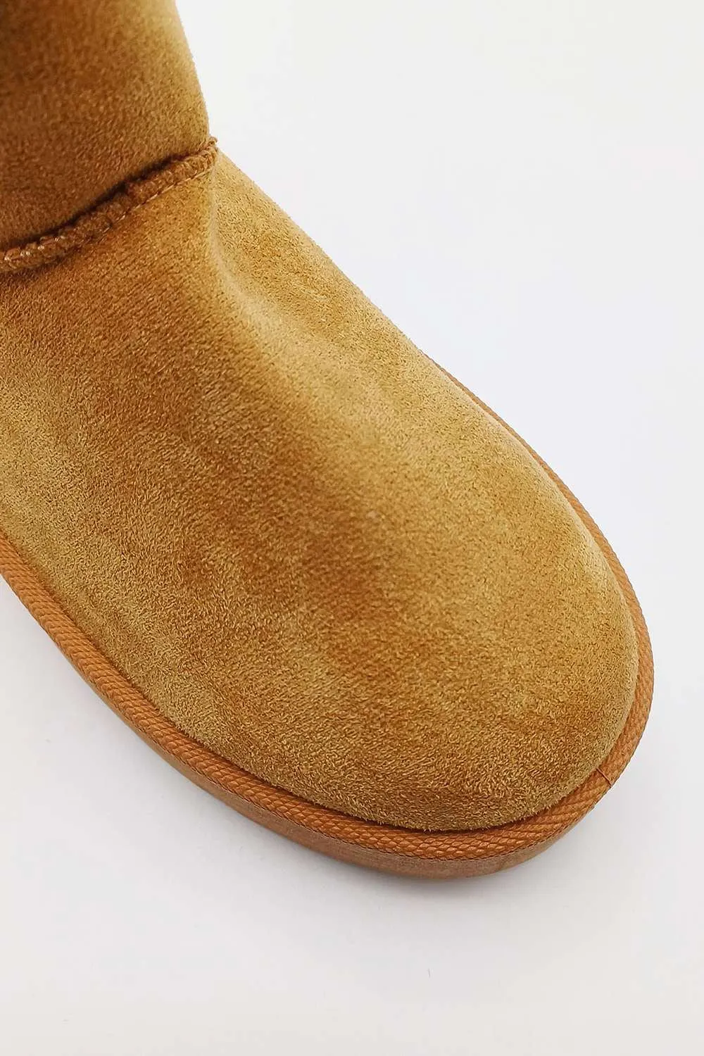 Yulla Flatform Faux Fur Lining Flatform Ankle Boots in Tan